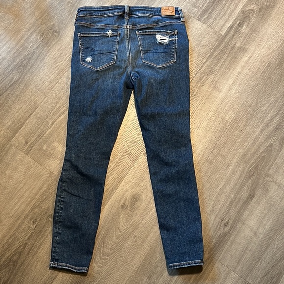 American Eagle Next Level Stretch Skinny Distressed Destroyed Jeggings Jeans - Picture 2 of 8